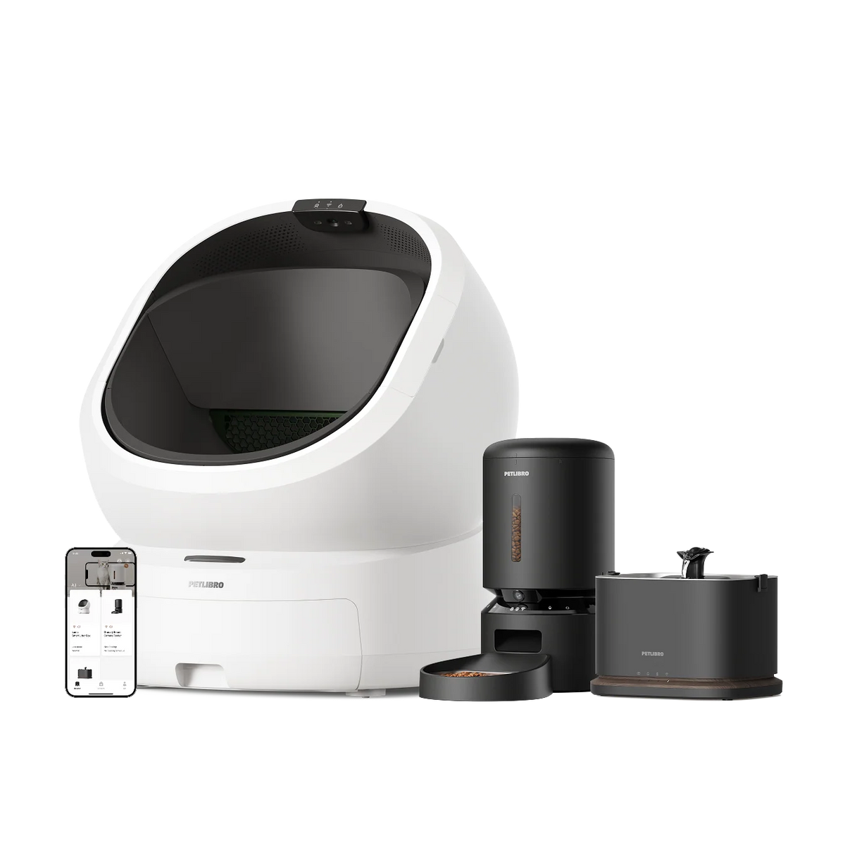 Luma Smart Litter Box & Granary Smart Camera Feeder & Dockstream 2 Smart Fountain